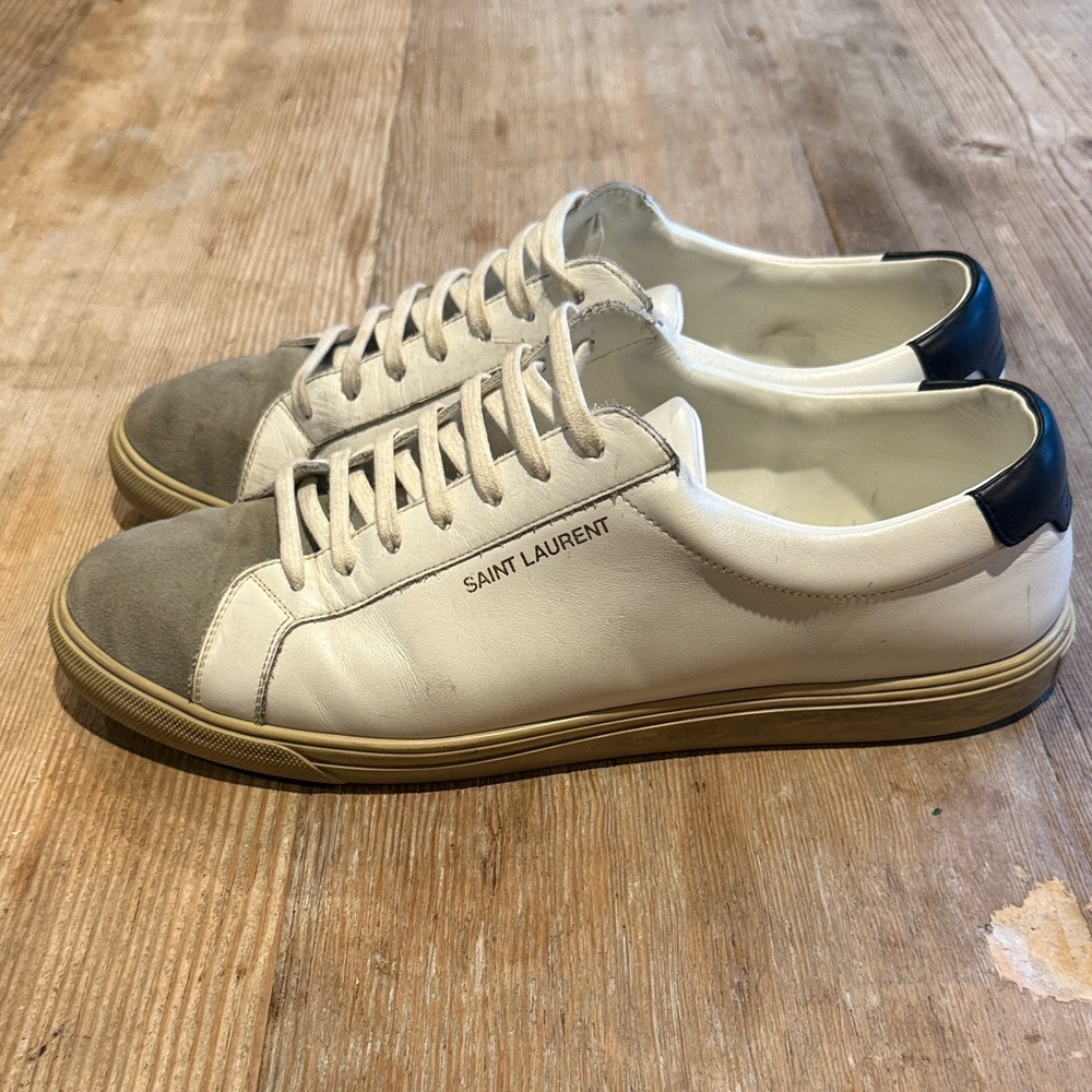 Saint Laurent White and Gray Men's Sneakers - Picture 3 of 6
